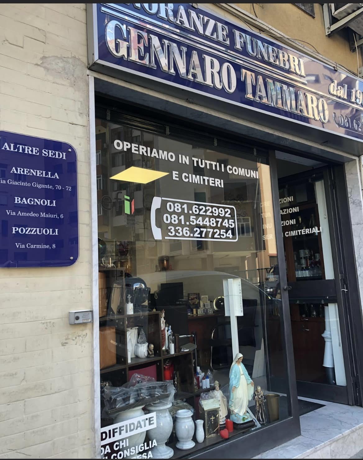 Sede dell'Agenzia Onoranze Funebri Gennaro Tammaro a Napoli